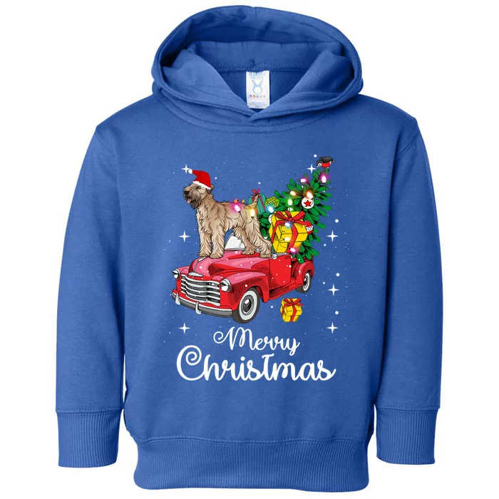 Soft Coated Wheaten Terrier Ride Red Truck Christmas Funny Gift Toddler Hoodie