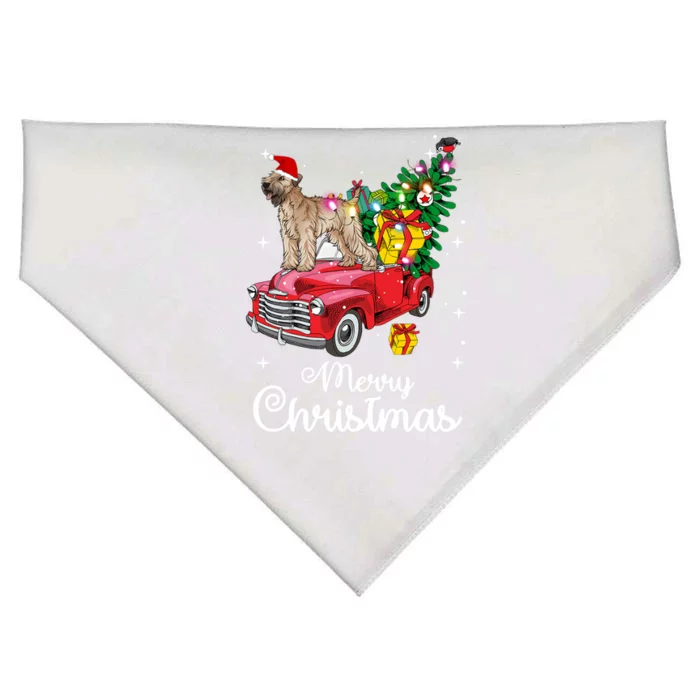 Soft Coated Wheaten Terrier Ride Red Truck Christmas Funny Gift USA-Made Doggie Bandana