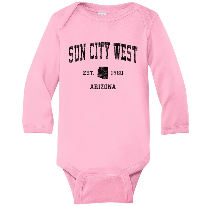 Sun City West Arizona Az Vintage Athletic Sports Baby Long Sleeve Bodysuit