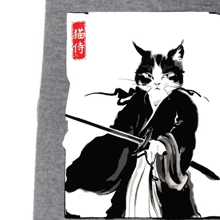 Samurai Cat Warrior Ink Art Funny Japanese Style Doggie 3-End Fleece Hoodie