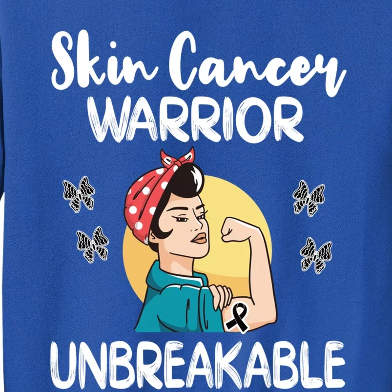 Skin Cancer Warrior Black Ribbon Melanoma Awareness Gift Tall Sweatshirt