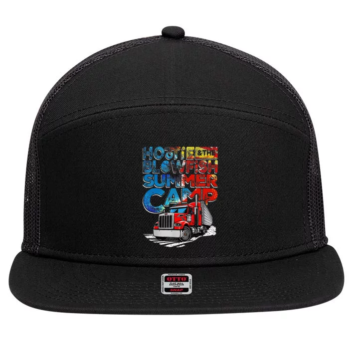 Summer Camp With Trucks 7 Panel Mesh Trucker Snapback Hat