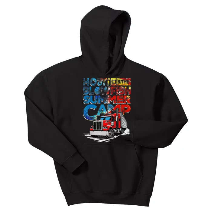 Summer Camp With Trucks Kids Hoodie