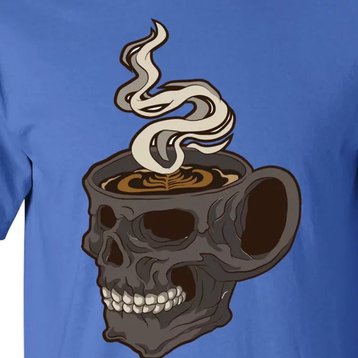 Scull Cup With Coffee Skeleton Gift Tall T-Shirt