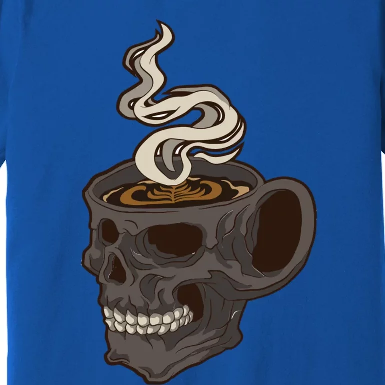 Scull Cup With Coffee Skeleton Gift Premium T-Shirt