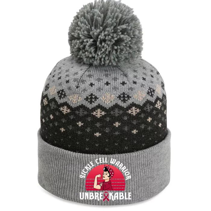 Sickle Cell Warrior Unbreakable Gift The Baniff Cuffed Pom Beanie