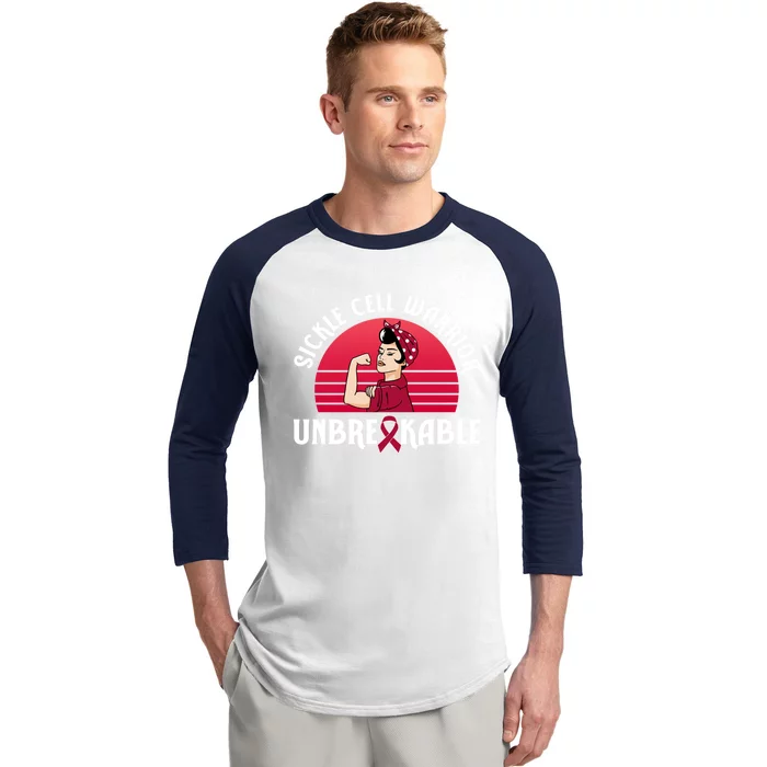 Sickle Cell Warrior Unbreakable Gift Baseball Sleeve Shirt