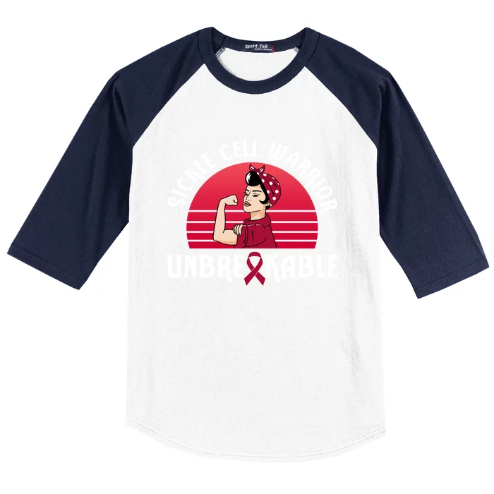 Sickle Cell Warrior Unbreakable Gift Baseball Sleeve Shirt