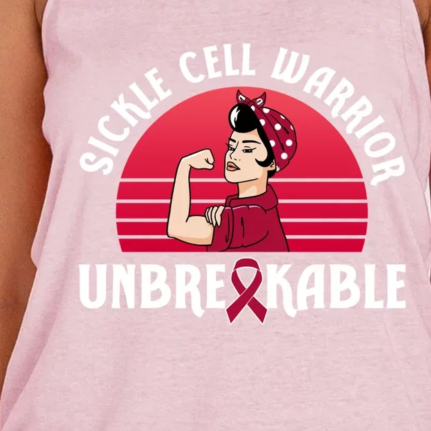 Sickle Cell Warrior Unbreakable Gift Women's Knotted Racerback Tank