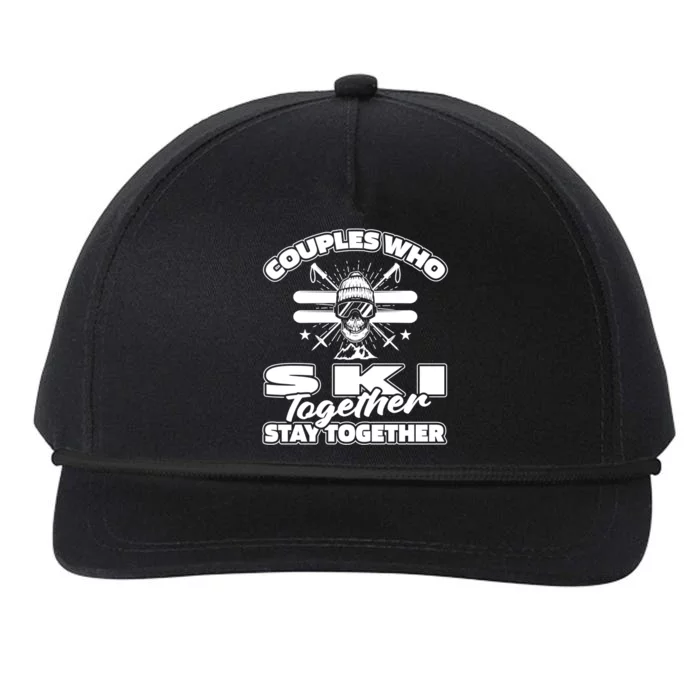 Skiing Couple Winter Sports Ski Gift Skier Cool Gift Snapback Five-Panel Rope Hat