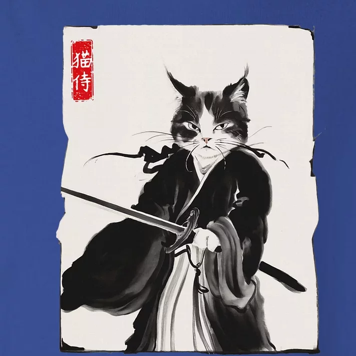 Samurai Cat Warrior Ink Art Funny Japanese Style Toddler Long Sleeve Shirt