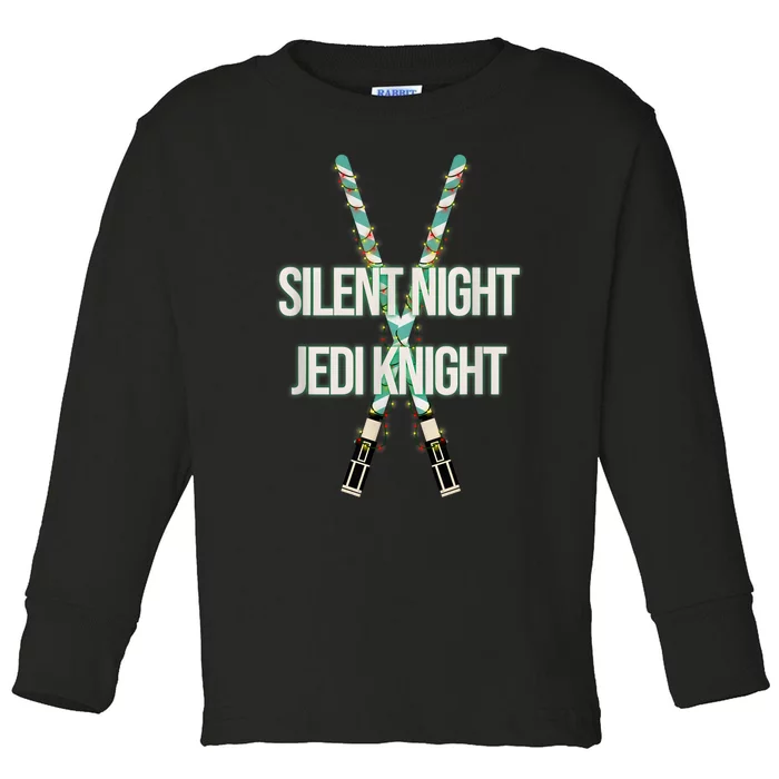 Star Christmas Wars Silent Night Holiday Season Lover Lightsabers Toddler Long Sleeve Shirt