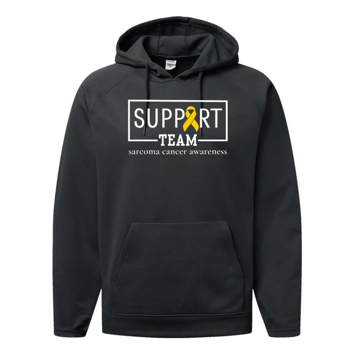 Sarcoma Cancer Warrior Awareness Support Team Performance Fleece Hoodie