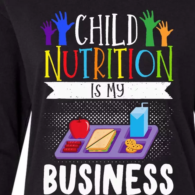 School Cafeteria Worker Lunch Lady Food Tray Child Nutrition Womens Cotton Relaxed Long Sleeve T-Shirt