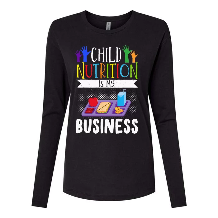 School Cafeteria Worker Lunch Lady Food Tray Child Nutrition Womens Cotton Relaxed Long Sleeve T-Shirt