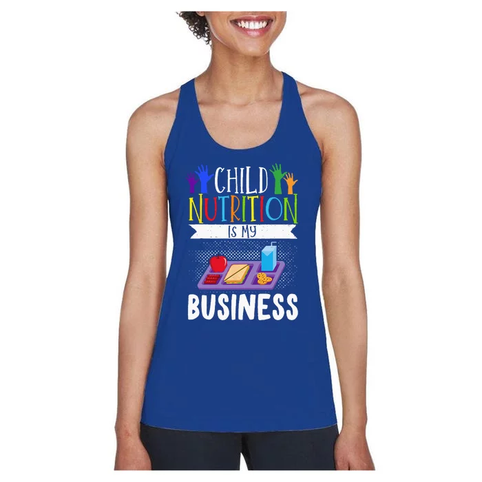 School Cafeteria Worker Lunch Lady Food Tray Child Nutrition Women's Racerback Tank