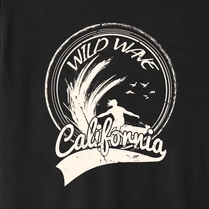 Surfing California Wild Wave Surf Gift ChromaSoft Performance T-Shirt