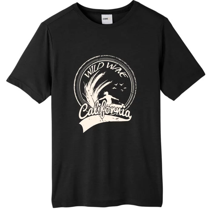 Surfing California Wild Wave Surf Gift ChromaSoft Performance T-Shirt