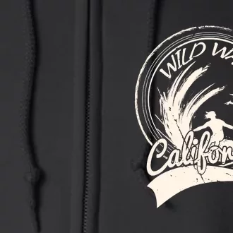 Surfing California Wild Wave Surf Gift Full Zip Hoodie