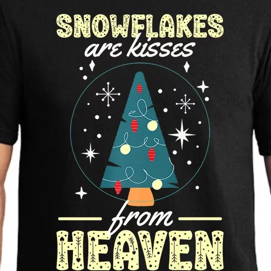 Santa Claus Xmas Snowflakes Are Kisses From Heaven Christmas Pajama Set