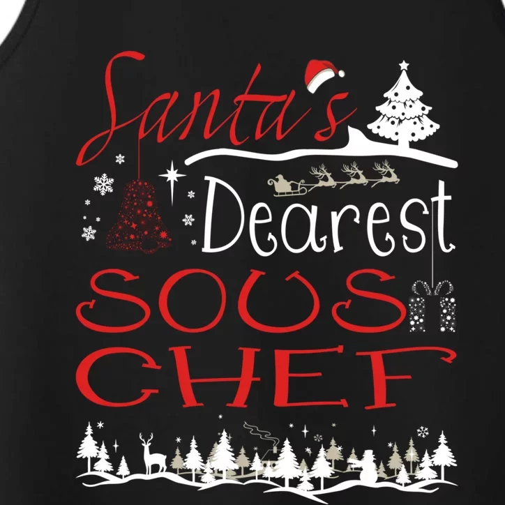 Sous Chef Xmas Job Funny Christmas Gift Performance Tank