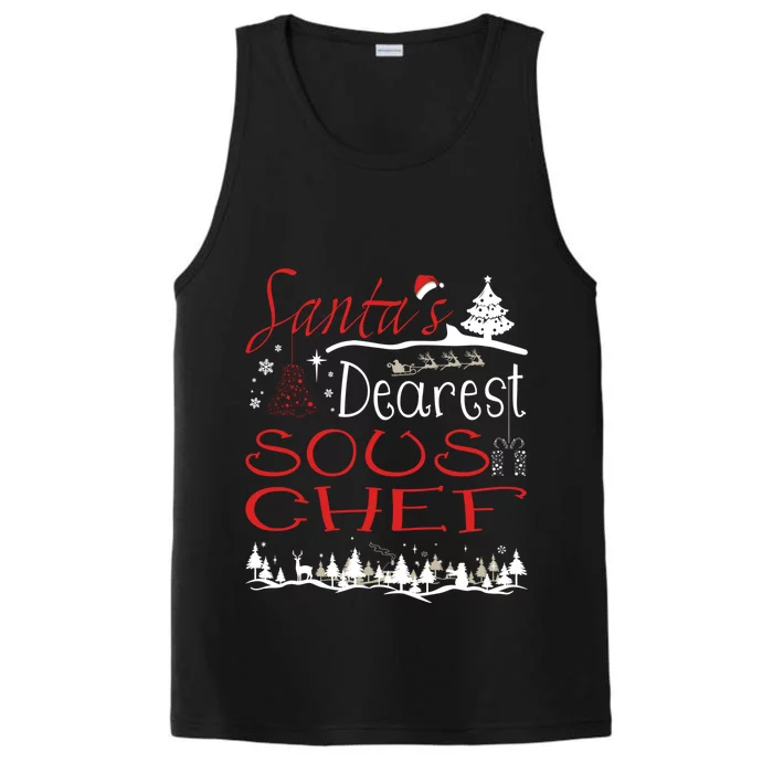 Sous Chef Xmas Job Funny Christmas Gift Performance Tank