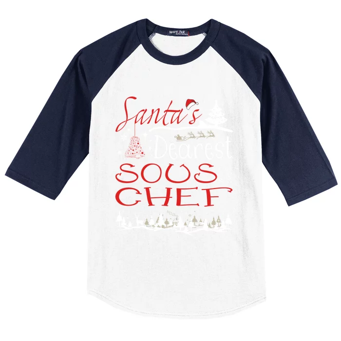 Sous Chef Xmas Job Funny Christmas Gift Baseball Sleeve Shirt