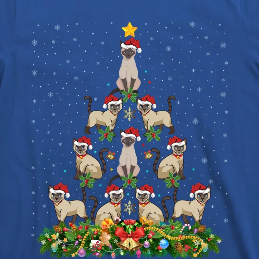 Siamese Cat Xmas Tree Gift Santa Hat Siamese Cat Christmas Great Gift T-Shirt