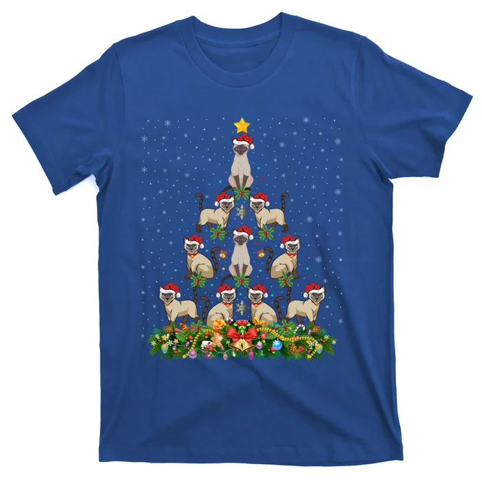 Siamese Cat Xmas Tree Gift Santa Hat Siamese Cat Christmas Great Gift T-Shirt