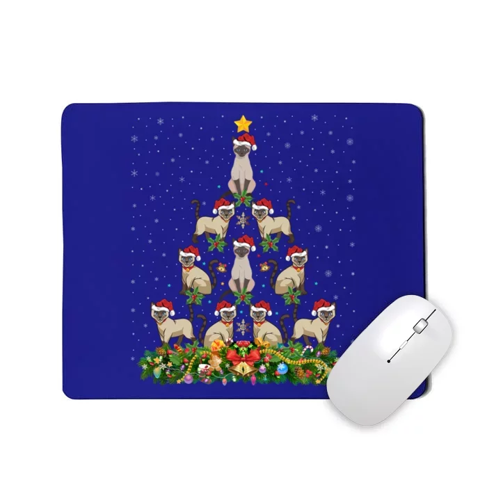 Siamese Cat Xmas Tree Gift Santa Hat Siamese Cat Christmas Great Gift Mousepad