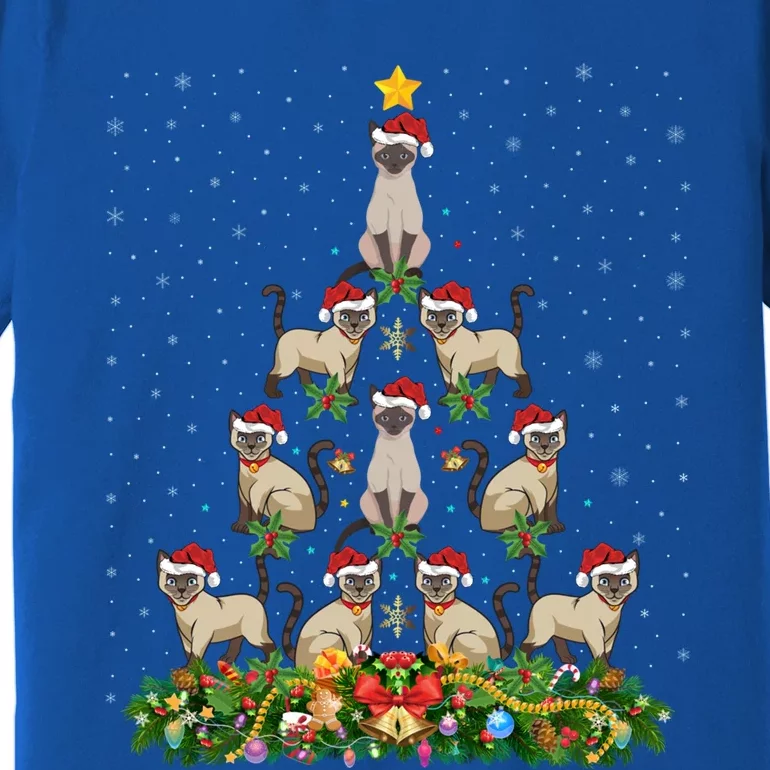 Siamese Cat Xmas Tree Gift Santa Hat Siamese Cat Christmas Great Gift Premium T-Shirt