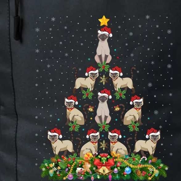 Siamese Cat Xmas Tree Gift Santa Hat Siamese Cat Christmas Great Gift Daily Commute Backpack