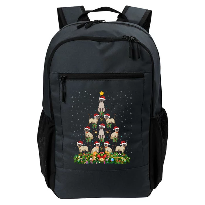 Siamese Cat Xmas Tree Gift Santa Hat Siamese Cat Christmas Great Gift Daily Commute Backpack