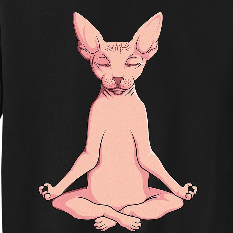 Sphynx Cat Yoga Meditation Breeder Hairless Pet Lover Tall Sweatshirt