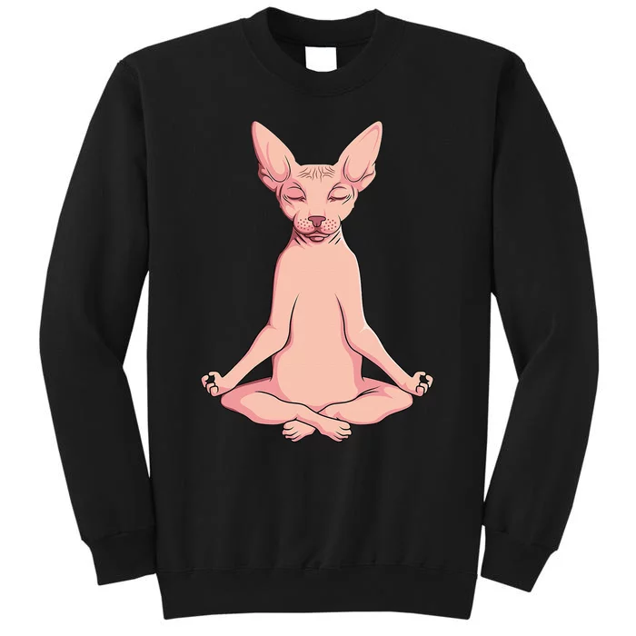 Sphynx Cat Yoga Meditation Breeder Hairless Pet Lover Tall Sweatshirt