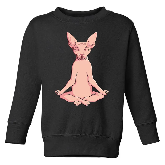 Sphynx Cat Yoga Meditation Breeder Hairless Pet Lover Toddler Sweatshirt