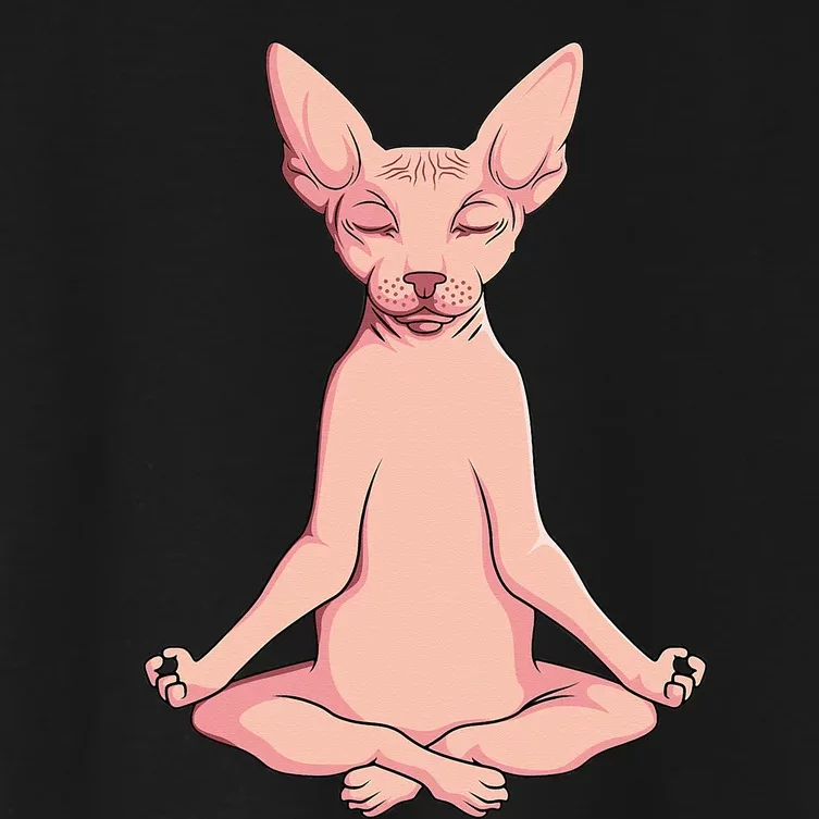 Sphynx Cat Yoga Meditation Breeder Hairless Pet Lover Women's Crop Top Tee