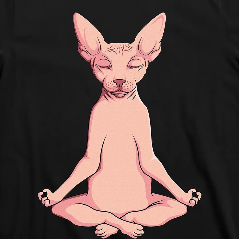 Sphynx Cat Yoga Meditation Breeder Hairless Pet Lover T-Shirt