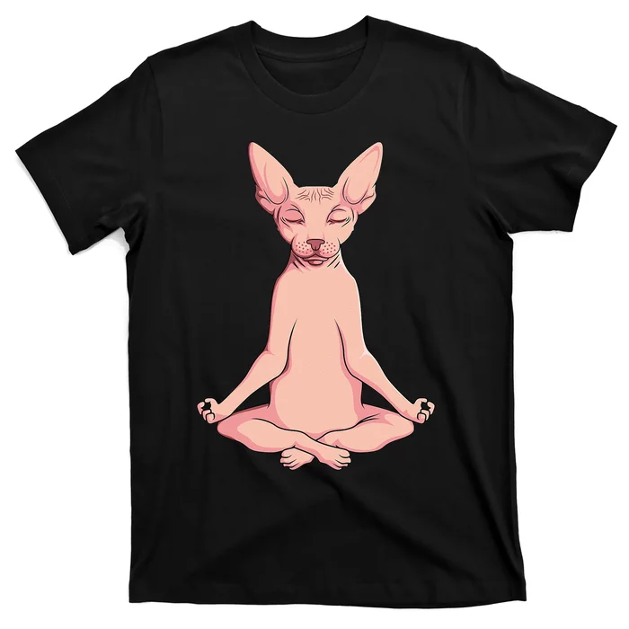 Sphynx Cat Yoga Meditation Breeder Hairless Pet Lover T-Shirt