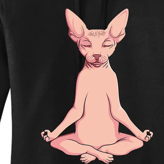 Sphynx Cat Yoga Meditation Breeder Hairless Pet Lover Women's Pullover Hoodie