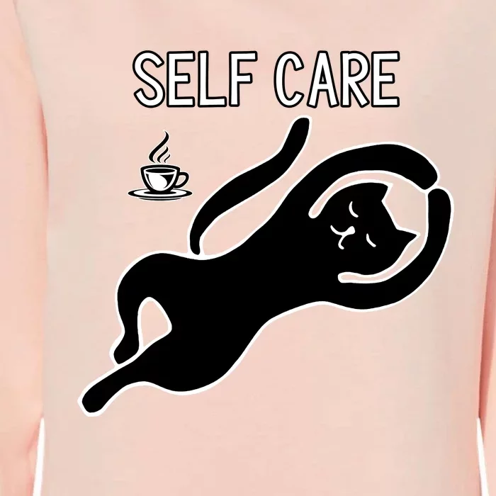 Self Care Yoga Cartoon Cat Womens California Wash Sweatshirt