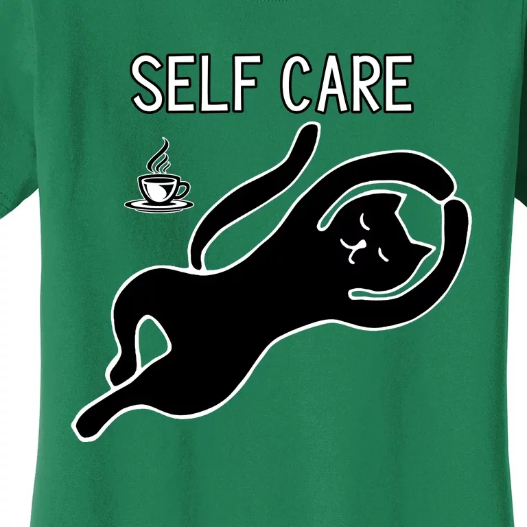 Self Care Yoga Cartoon Cat Women's T-Shirt