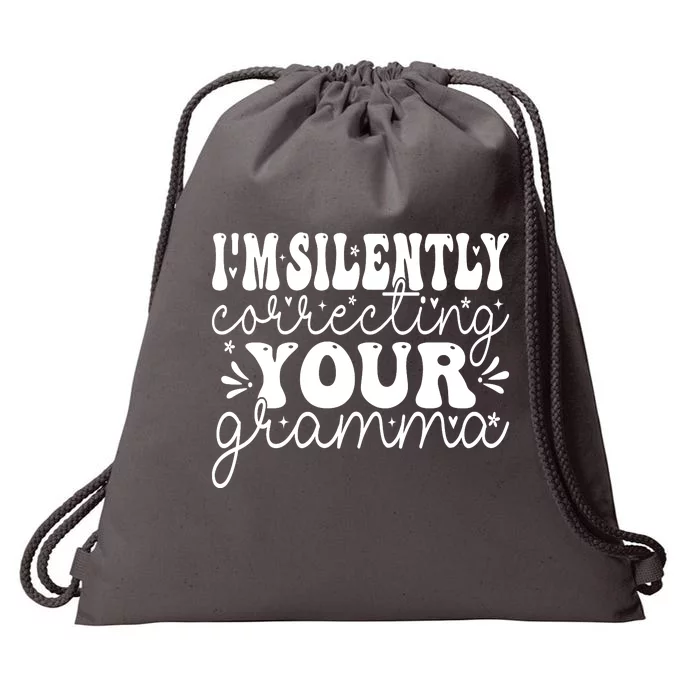 Silently Correcting Your Grammar Drawstring Bag