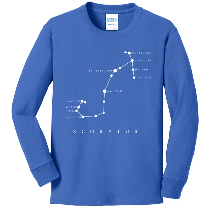 Scorpio Constellation Zodiac And Astronomy Design Gift Kids Long Sleeve Shirt