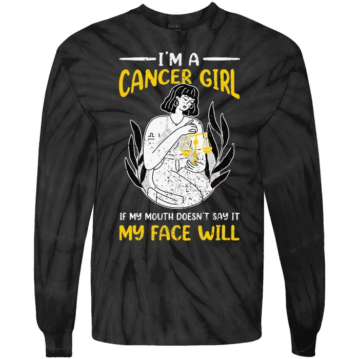 Sarcastic Cancer Zodiac Sign Woman Horoscope Astrology Tie-Dye Long Sleeve Shirt