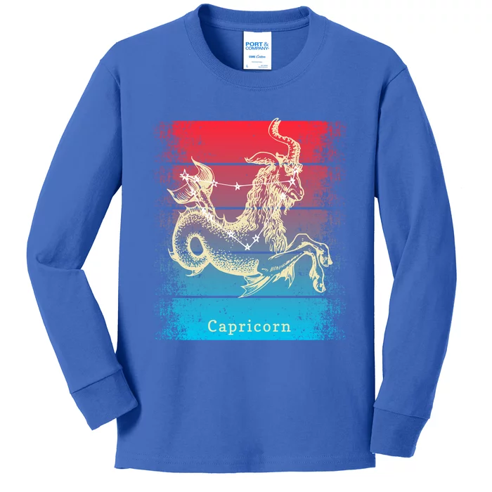 Sunset Capricorn Zodiac Cool Gift Kids Long Sleeve Shirt