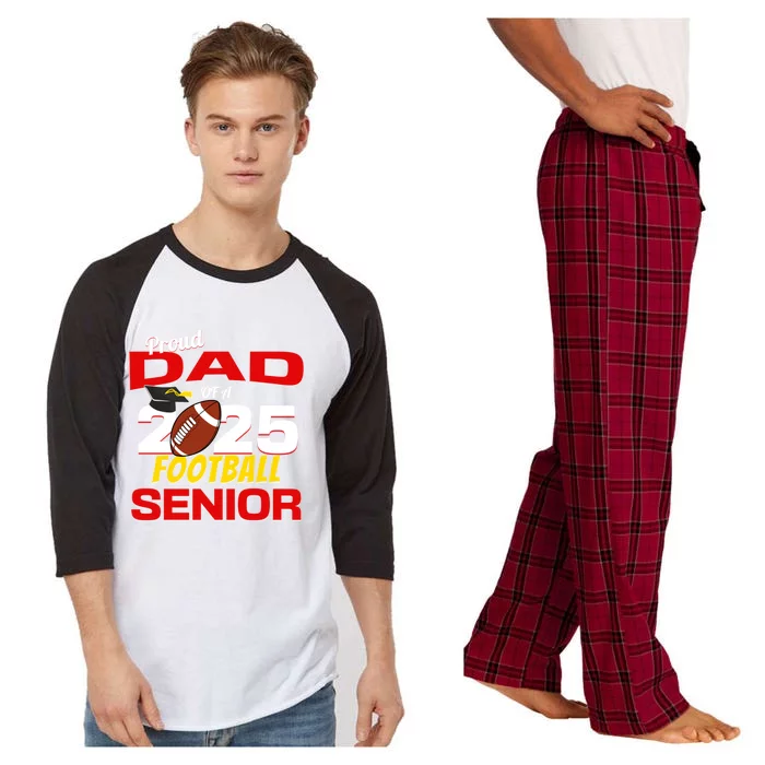 Senior Dad 2025 Proud Dad Of A 2025 Senior Football Gift Raglan Sleeve Pajama Set