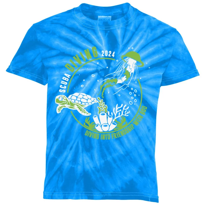 Scuba Diving 2024 Diving Into Friendship With God Vbs 2024 Gift Kids Tie-Dye T-Shirt