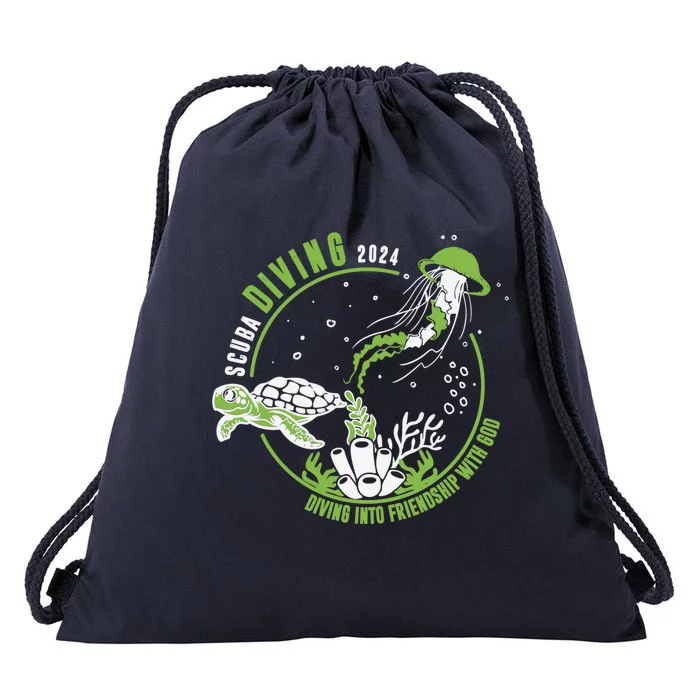 Scuba Diving 2024 Diving Into Friendship With God Vbs 2024 Gift Drawstring Bag