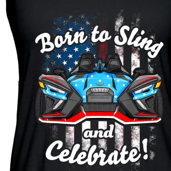 Slingshot Driver 4th Of July Slingshot American Flag Ladies Essential Flowy Tank